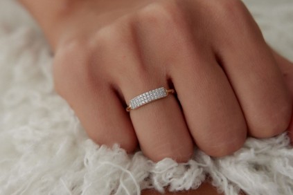 Nokta Ve Boğum Tasarım Baget Taşlı Yüzük