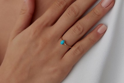 Firuze Taşlı Burgu Tasarım Yüzük