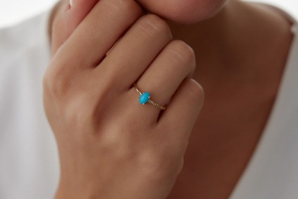 Firuze Taşlı Burgu Tasarım Yüzük