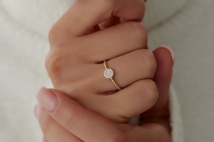 Nokta Tasarım Oval Taşlı Yüzük