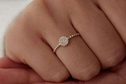 Nokta Tasarım Oval Taşlı Yüzük