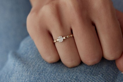 Baget Taşlı Prizma Tasarım Yüzük