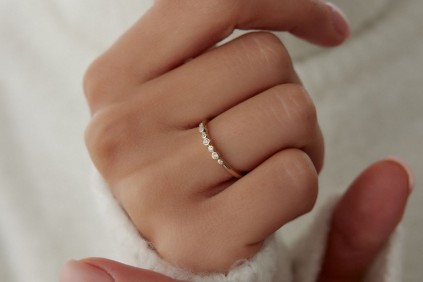 Damla Sıralı Taşlı Yüzük