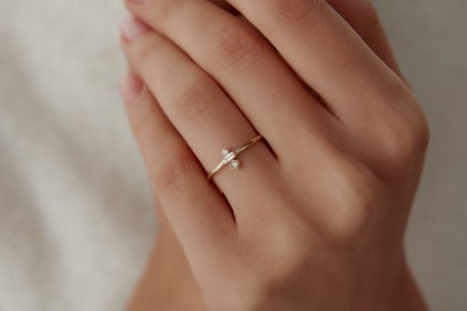 Baget Damla Taşlı Yüzük