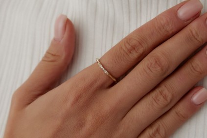 Kemik Tasarım Taşlı Yüzük