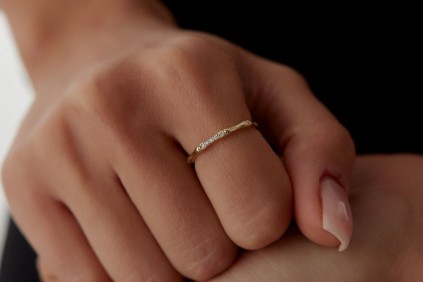 Kemik Tasarım Taşlı Yüzük