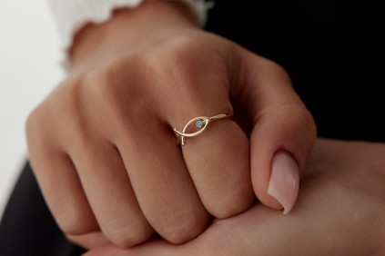 Firuze Taşlı Balık Yüzük