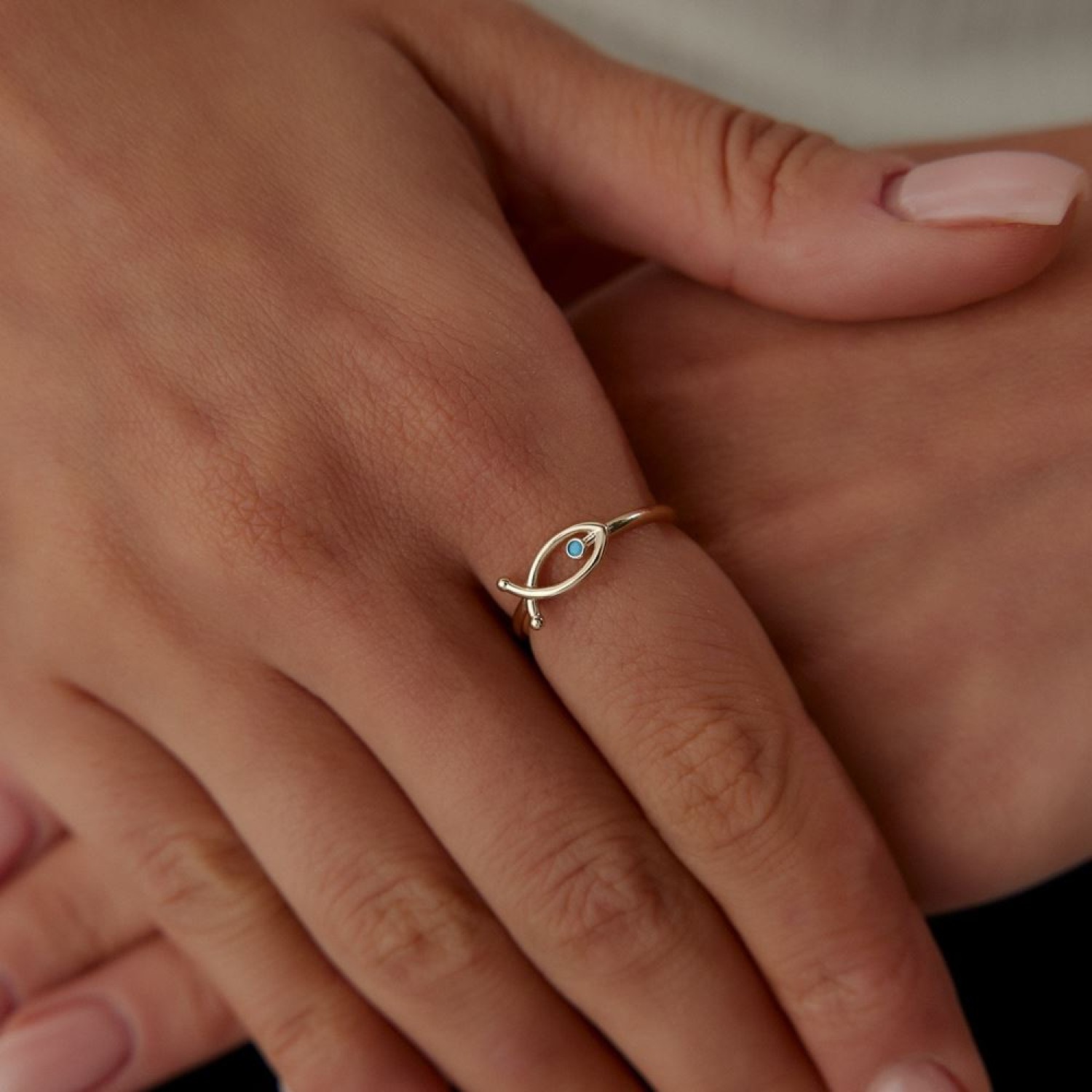 Firuze Taşlı Balık Yüzük