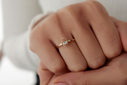 Göz Rabia Turkuaz Mineli Yüzük