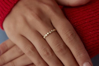 Kalp Sıralı Tasarım Yüzük