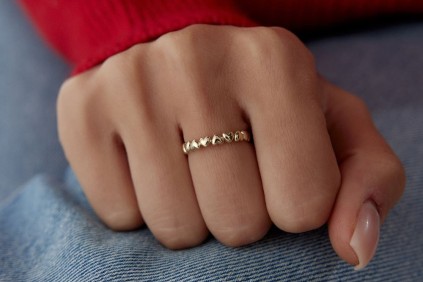 Kalp Sıralı Tasarım Yüzük