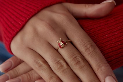 Uğur Böceği Mineli Yüzük