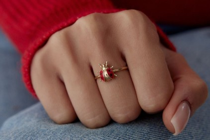 Uğur Böceği Mineli Yüzük