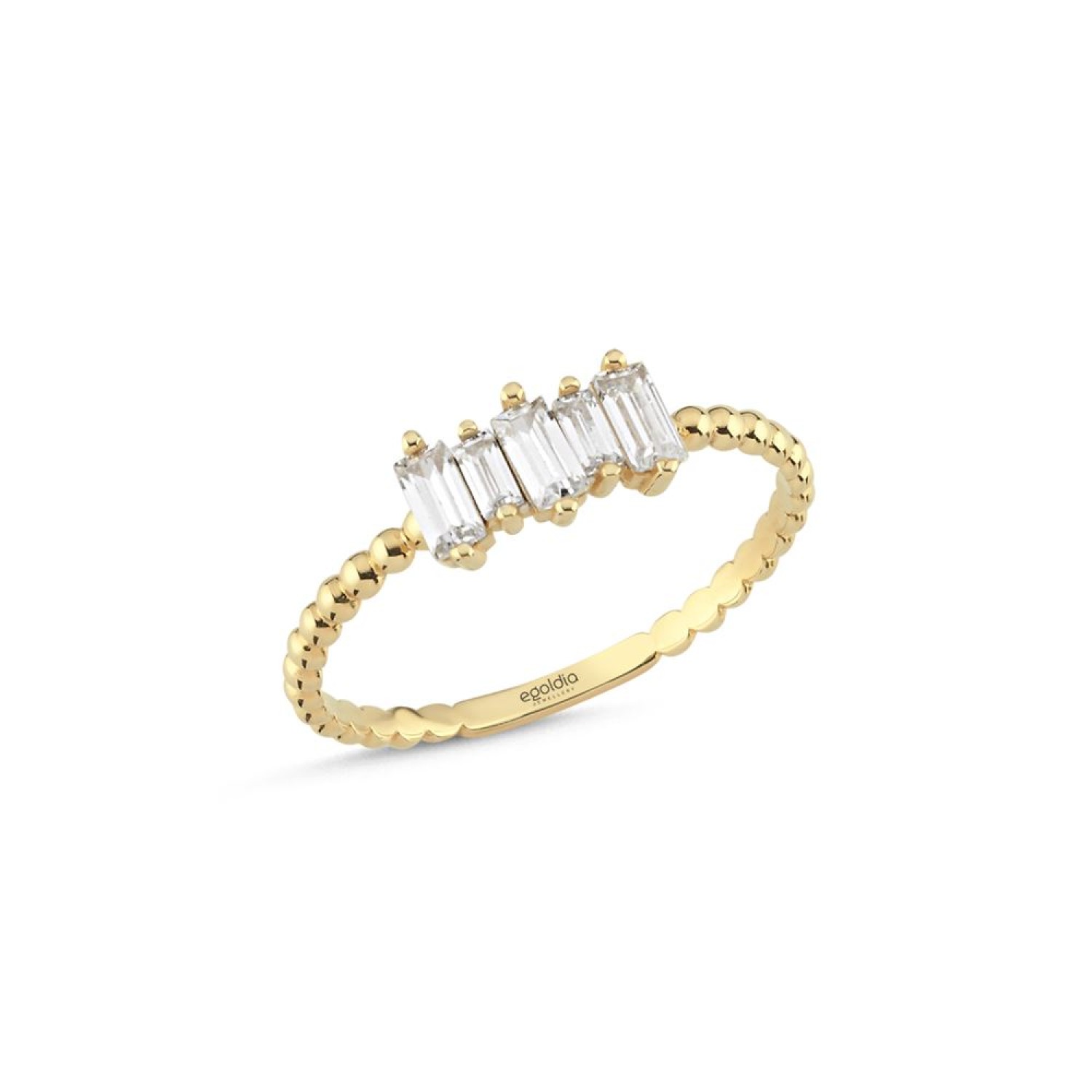 Burgu Tasarım Baget Taşlı Yüzük