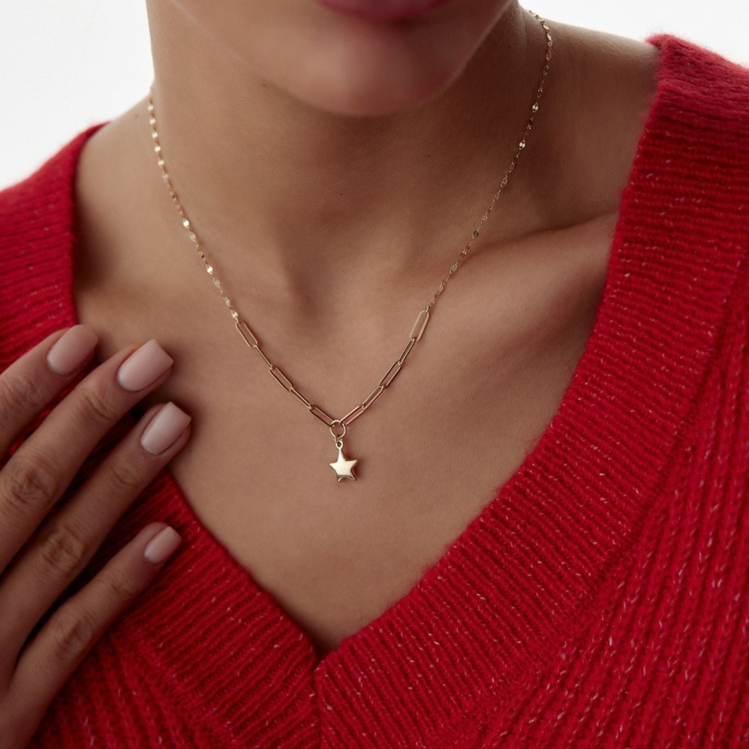 Kalp Ataç Pullu Kolye