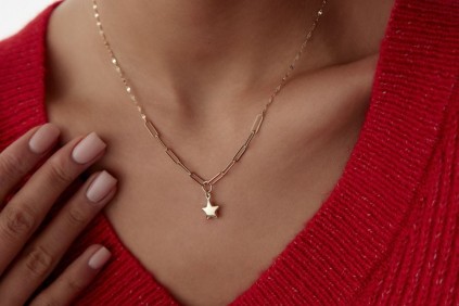 Kalp Ataç Pullu Kolye