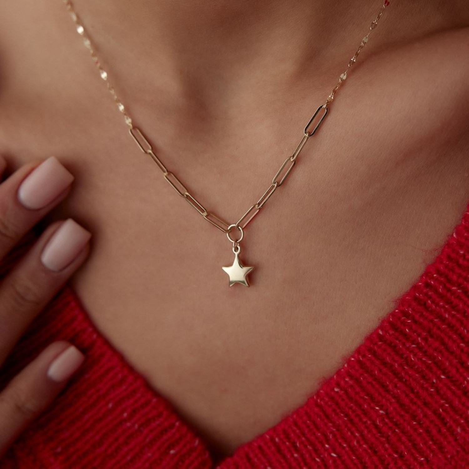 Kalp Ataç Pullu Kolye