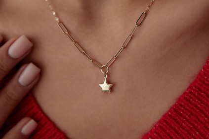 Kalp Ataç Pullu Kolye