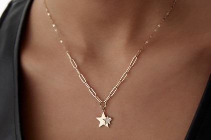 Yıldız İçinde Yıldız Taşlı Kolye