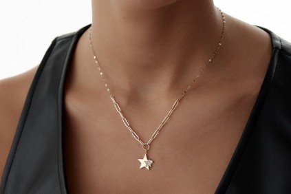 Yıldız İçinde Yıldız Taşlı Kolye