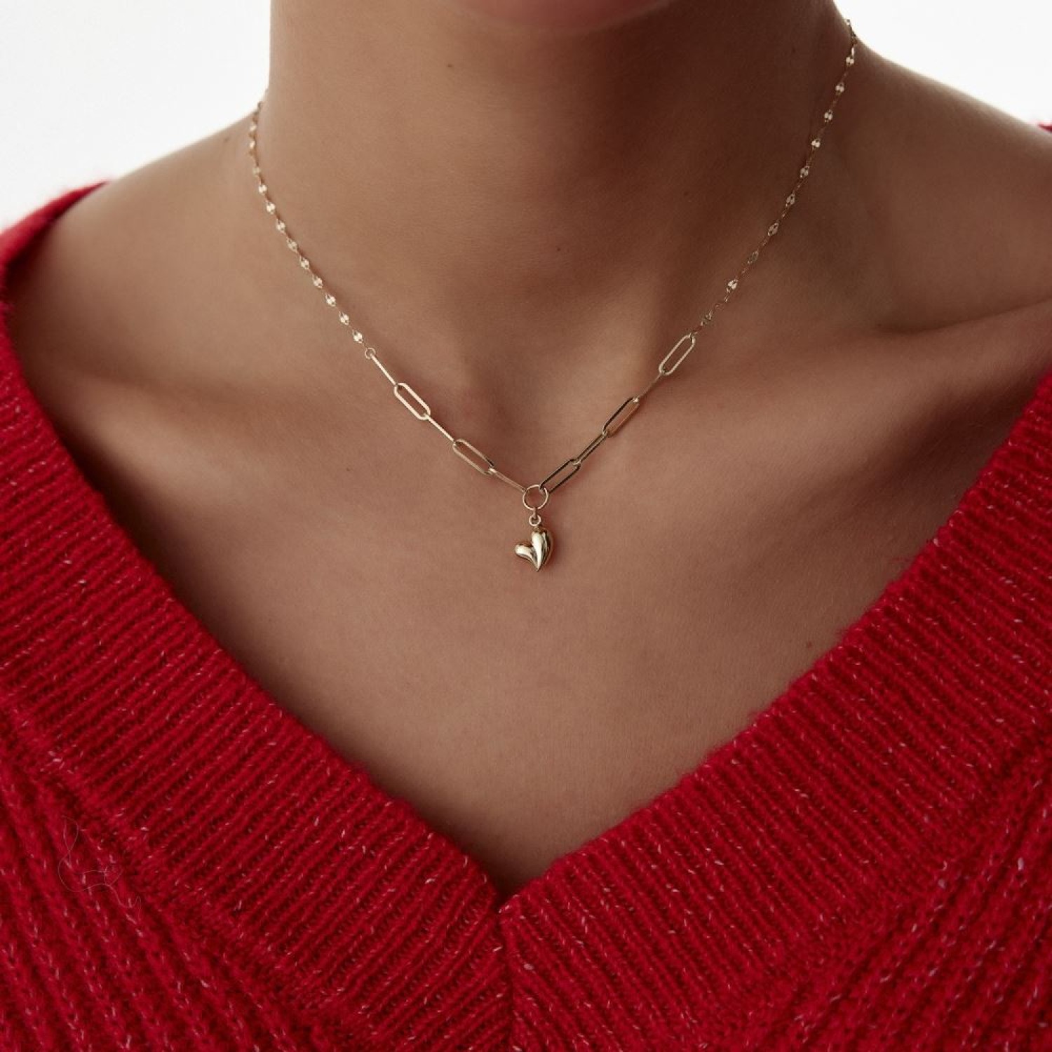 Kalp Ataç Pullu Kolye