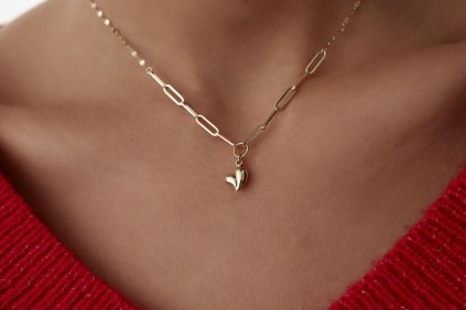 Kalp Ataç Pullu Kolye