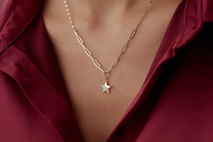 Yıldız Ataç Pullu Taşlı Kolye