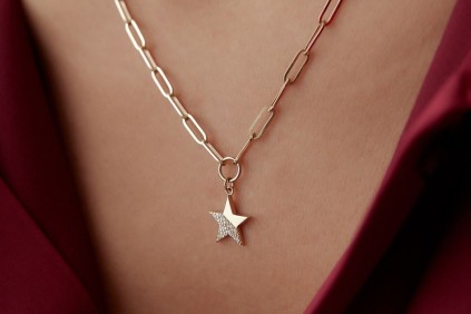 Yıldız Ataç Pullu Taşlı Kolye