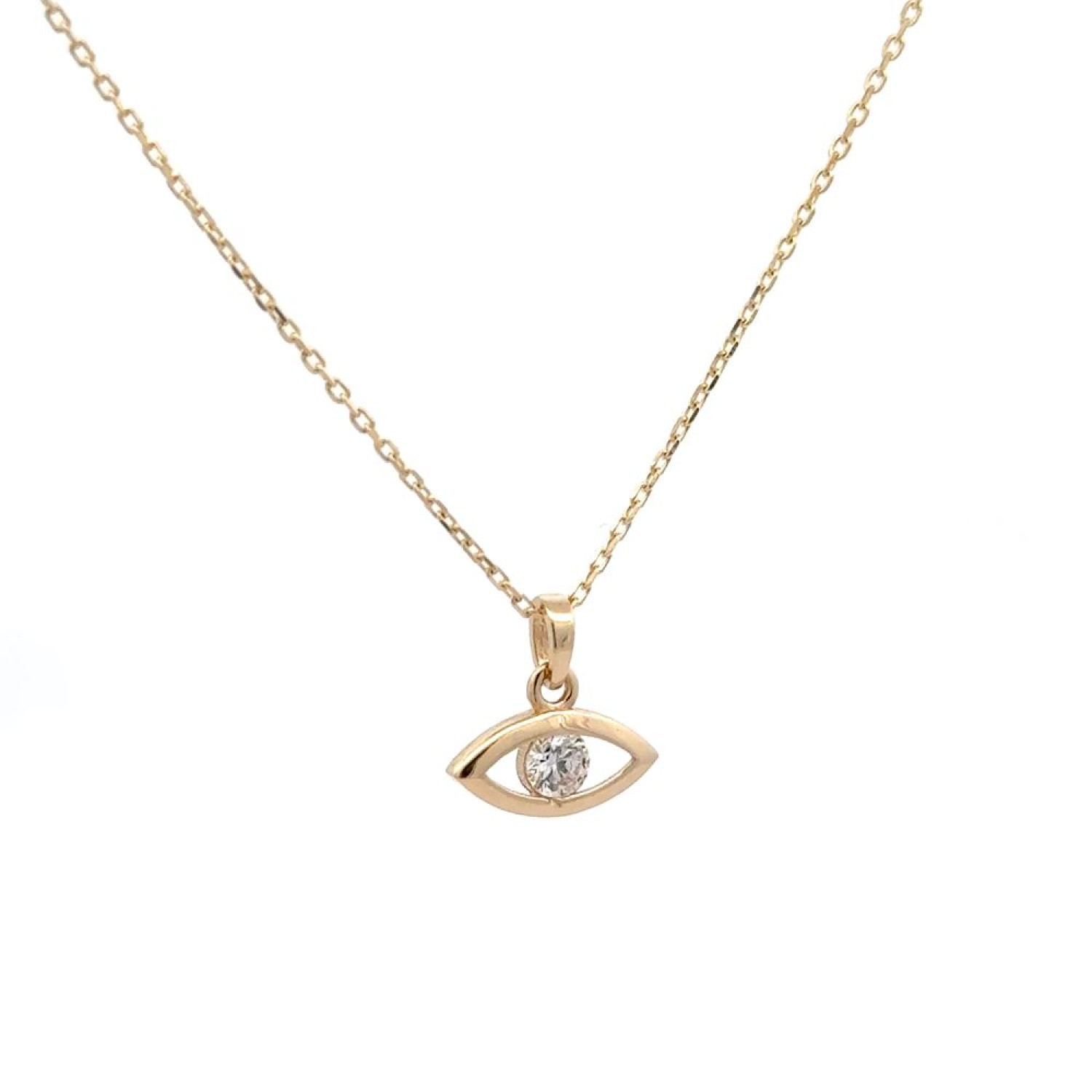 Göz Beyaz Taşlı Kolye