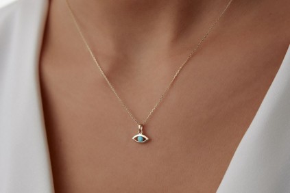 Göz Firuze Taşlı Kolye