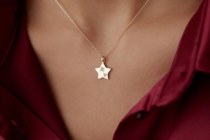 Yıldız Taşlı Tasarım Kolye
