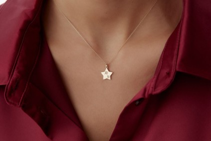 Yıldız Taşlı Tasarım Kolye