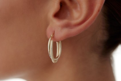 İki Renk U Tasarım Küpe