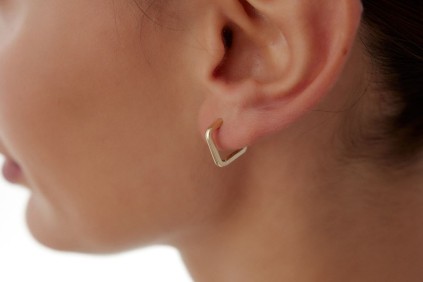 Kare Yarım Daire Halka Küpe