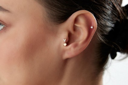 Kalp Damla Taşlı Piercing
