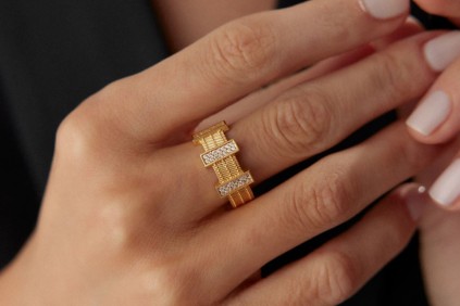 Dikdörtgen Taşlı Kalze Yüzük