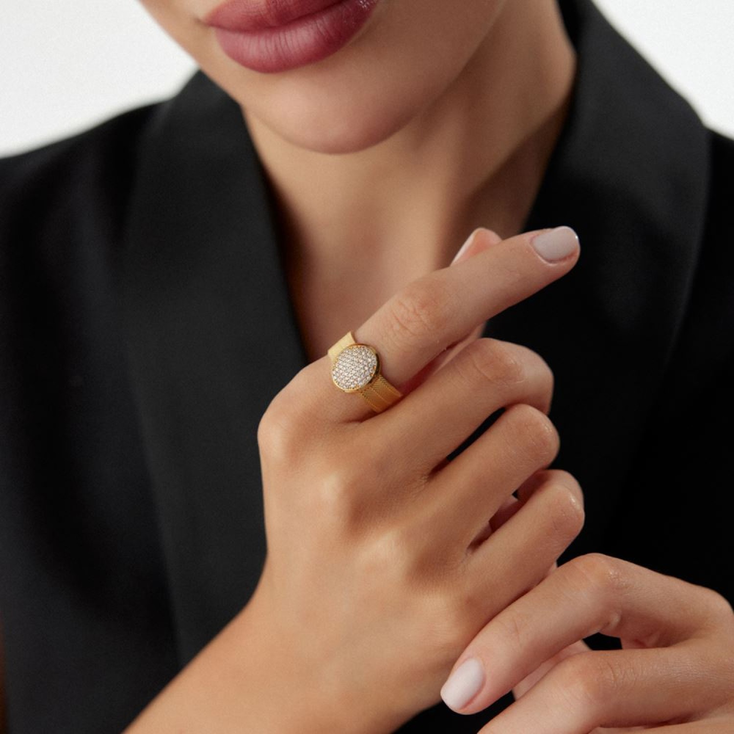 Oval Taşlı Kalze Yüzük