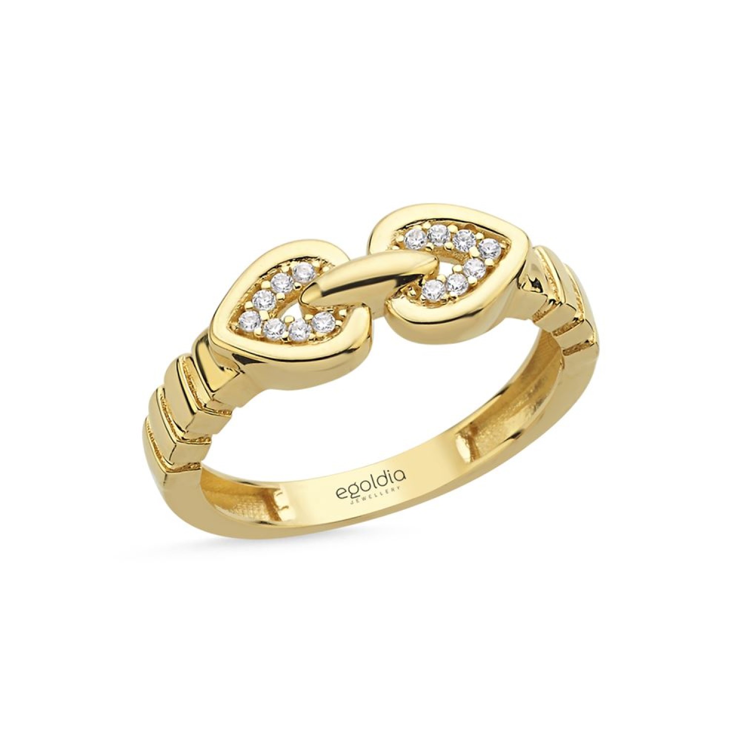 İki Kalp Taşlı Yüzük