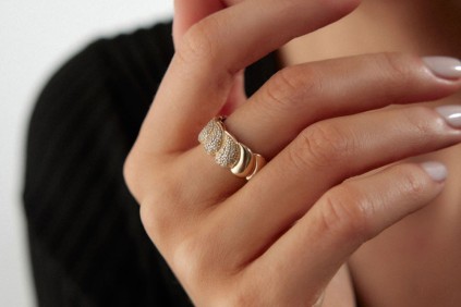 Midye Taşlı Yüzük