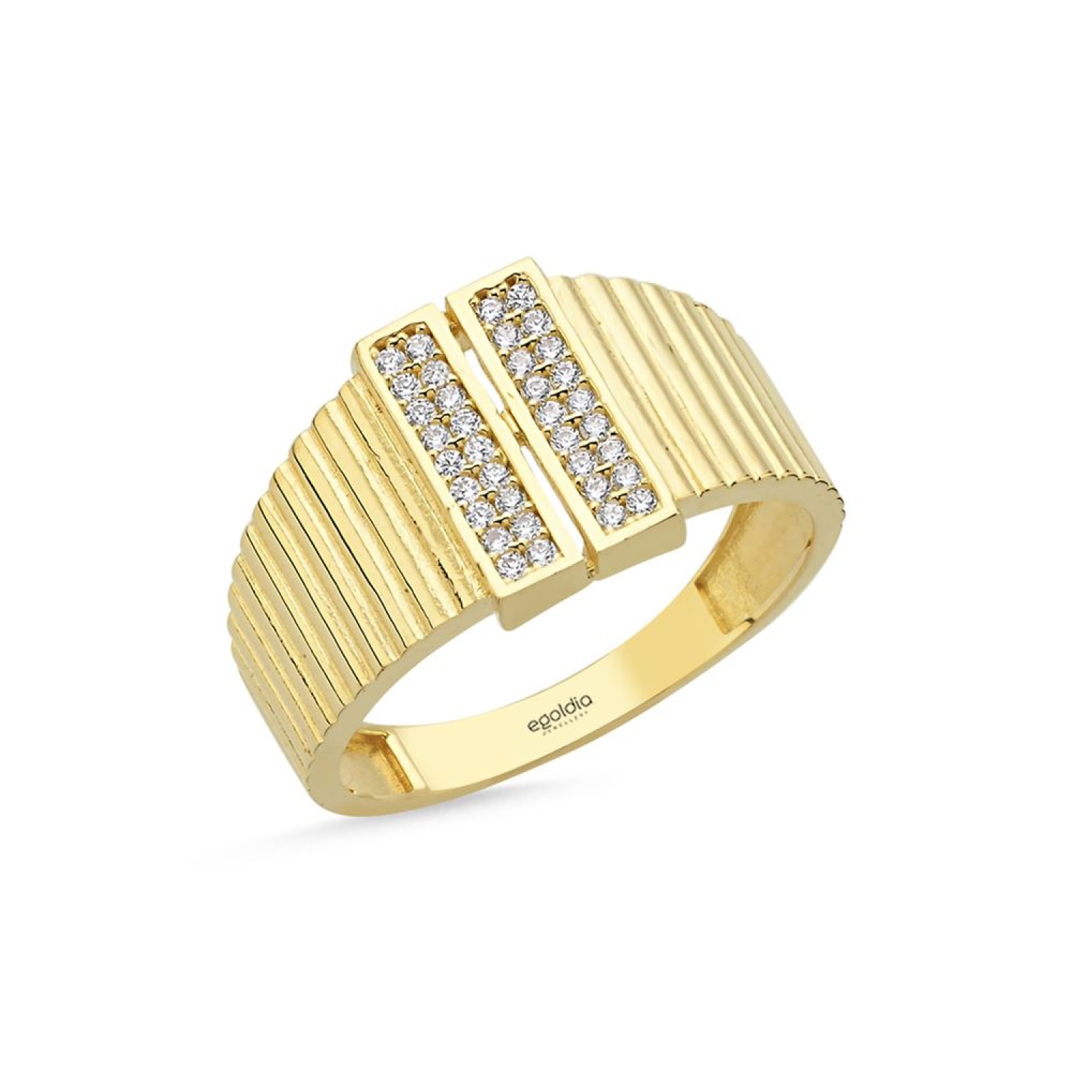 Çift T Taşlı Yüzük