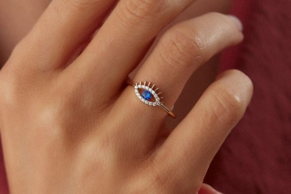 Mavi Taşlı Göz Yüzük