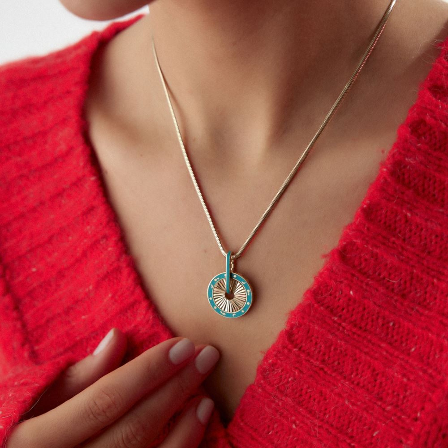 Burç Mineli Kolye Ucu