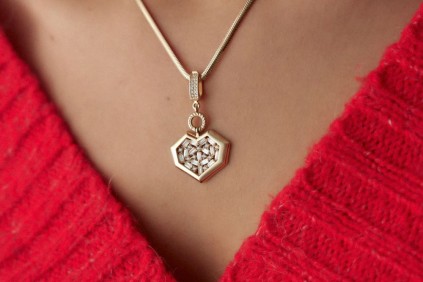 Kalp Baget Taşlı Kolye Ucu