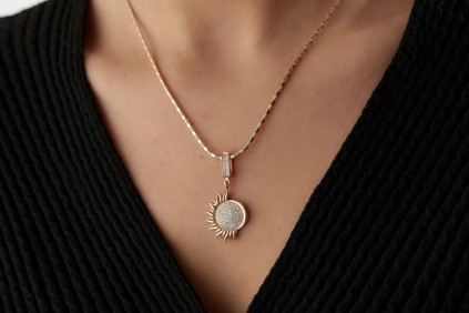 Güneş Taşlı Kolye Ucu