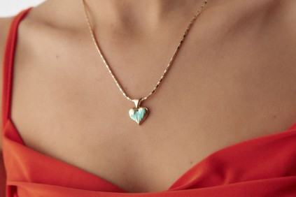 Kalp Mineli Kolye Ucu