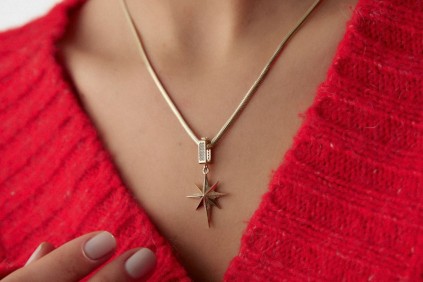 Kutup Yıldız Taşlı Charm Kolye Ucu