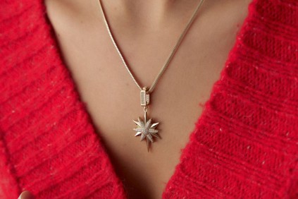 Kutup Yıldız Taşlı Charm Kolye Ucu