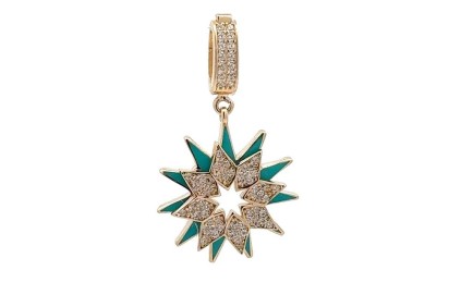 Yıldız Turkuaz Mineli Taşlı Charm Kolye Ucu
