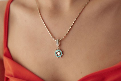 Dümen Turkuaz Mineli Charm Kolye Ucu