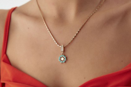 Dümen Turkuaz Mineli Charm Kolye Ucu